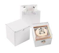 Gungtj Ring Box, Rotating Reversible Rings Cake Boxes, Cute Bear Jewelry Organizer with Compartments, Space-Saving Reversible Earring Display for Women and Men 3,15 x 3,15 pulgadas