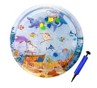 Gungtj Sensory Water Play Mat for Cats, Round Inflatable Game Pad, Thickened PVC Unbreakable Pet Bed, Interactive Enrichment Toys, Ideal for Pets
