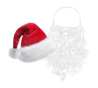 Gungtj Sombrero y barba de Santa Claus para adultos, sombrero y barba de Navidad | Conjunto y sombrero cosplay - Falsa blanca y de padre para decoraciones de disfraces de para