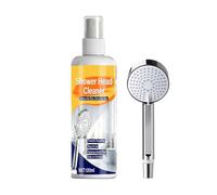 Gungtj Spray limpiador de ducha, descalcificador instantáneo de 120 ml con toalla, kit de descalcificación de acumulación de agua de ducha, para espejo de puerta, azulejos, lavabo, grifo de bañera