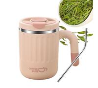 Gungtj Tazas térmicas, 480 ml, botella de agua aislada de acero inoxidable, taza de bebida a prueba de fugas, contenedor de té portátil con asa y tapa, Keeps Beverages Hot or Cold, 5 x 3.43 pulgadas