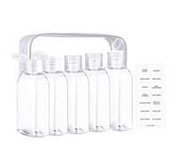 Gungtj Travel Size Bottles, Portable Refillable Contenedores, 7.09x5.51x1.57 pulgadas 100ml transparente diseño, Leakproof & Bureau Approved for Home, Gimnasio, Hiking, Camping, Vacation