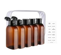 Gungtj Travel Size Bottles, Portable Refillable Contenedores, 7.09x5.51x1.57 pulgadas 100ml transparente diseño, Leakproof & Bureau Approved for Home, Gimnasio, Hiking, Camping, Vacation