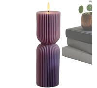 Gungtj Vela Eléctrica - Centro de Mesa Artificial de Luz Cálida,Vela Eléctrica Decoración Acanalada | para, Baño, Alféizar, Estantería, Repisa de Chimenea, Dormitorio, Yoga y Fotografía