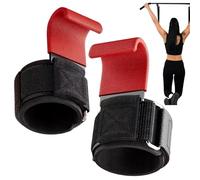Gungtj - Vendajes de muñeca para musculación, 2 pares de enganches de muñeca antideslizantes, acolchados, transpirables, ganchos para gimnasio o casa, fitness
