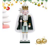 Gungtj Wooden Nutcracker Decor | 12 pulgadas Christmas Nutcracker King Statue with Snowflake | Festive Indoor and Outdoor Commercial Holiday Decoration for Home and Business