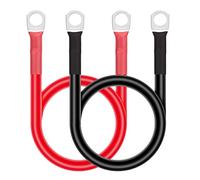 GUNGY 2 Piezas Cables Bateria 50cm 14mm² Cable Inversor de Batería 12V 6AWG Cables de Batería con M10 Terminales de Anillo para Automóvil Camión Moto Solar Marino Rojo y Negro
