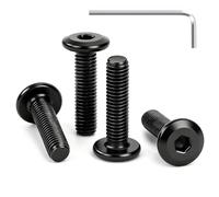 GUNGY 25 Piezas Tornillos de Cabeza Plana M4 x 30 mm Negro Tornillos Allen Cabeza Hexagonal de Acero Inoxidable A2 V2A Perno de Muebles con Llave Rosca Completa