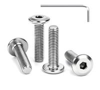 GUNGY 25 Piezas Tornillos de Cabeza Plana M5 x 30 mm Tornillos Allen Cabeza Hexagonal de Acero Inoxidable A2 V2A Perno de Muebles con Llave Rosca Completa