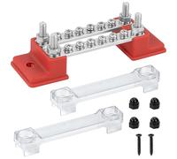 GUNGY Bloques de Distribución de Energía 12V-48V BusBar 150A 2 Vías Caja de Distribución de Barra Colectora con 12 x M4 Pernos de Terminal para Automóvile Barco Rojo