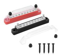 GUNGY Bloques de Distribución de Energía 12V-48V Caja de Distribución de Barra Colectora 150A BusBar con 8 x M4 Pernos de Terminal para Automóvile Barco Rojo Negro 2 Piezas