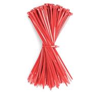 GUNGY Bridas Plastico para Cables 200 x 3,6mm Rojo Bridas Sujetacables Eléctricos para Gestión de Cablesde Jardinería 100 Piezas