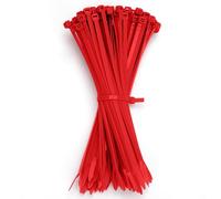 GUNGY Bridas Plastico para Cables 200 x 4,8mm Rojo Bridas Sujetacables Eléctricos para Gestión de Cablesde Jardinería 100 Piezas