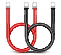 GUNGY Cable Bateria 16mm² 50cm Cable Inversor de Batería 12V 5AWG Cables de Batería con M8 Terminales de Anillo para Automóvil Camión Moto Marino Solar Negro y Rojo 2 Piezas
