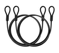 GUNGY Cable de Acero para Bicicleta Candado Bicicleta 1m Largo 4mm Espesor Cable Doble Bucle de Seguridad para Cadena Bicicleta Antirrobo Negro 2 Piezas
