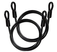 GUNGY Cable de Acero para Bicicleta Candado Bicicleta 1m Largo 6mm Espesor Cable Doble Bucle de Seguridad para Cadena Bicicleta Antirrobo Negro 2 piezas