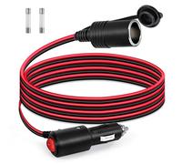 GUNGY Cable de Extensión de Coche 2M Alargador Mechero Coche con Interruptor 12V/24V Adaptador Encendedor a Enchufe con Fusible 15A Encendedor de Cigarrillos a Toma