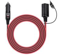 GUNGY Cable de Extensión de Coche 3.6m 12V/24V Alargador de Mechero de Coche 16AWG Cable Impermeable con Fusible 15A Cable Alargadores Encendedor de Cigarillo Enchufe a Toma