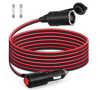 GUNGY Cable de Extensión de Coche 3 Metros Alargador Mechero Coche con Interruptor 12V/24V Adaptador Encendedor a Enchufe con Fusible 15A Encendedor de Cigarrillos a Toma