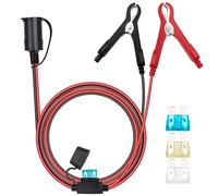 GUNGY Cable de Extensión Mechero Coche 12V/24V Alargador Mechero Coche con Pinzas Bateria Coche 3 Metros 16AWG Cable de Toma Mechero Coche con Fusible 15A/20A/25A