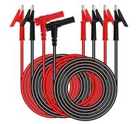 GUNGY Cables de Multímetro Juego de Cable de Pinzas de Cocodrilo Cable de Prueba Banana Pinzas Cocodrilo Dobles para Polimetro Digital Multimetro Negro y Rojo 4 Piezas