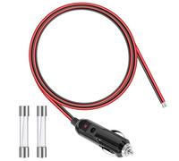 GUNGY Enchufe Mechero Coche 12 V/24 V Enchufe para Encendedor de Cigarrillos 1 Metro Cable de Extensión de Coche 14 AWG con Fusible 15 A para Alargador Toma Mechero