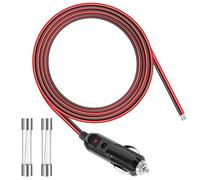 GUNGY Enchufe Mechero Coche 12 V/24 V Enchufe para Encendedor de Cigarrillos 2 Metro Cable de Extensión de Coche 14 AWG con Fusible 15 A para Alargador Toma Mechero