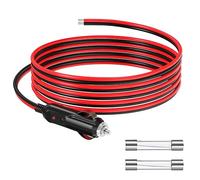 GUNGY Enchufe Mechero Coche 12 V/24 V Enchufe para Encendedor de Cigarrillos 3 Metro Cable de Extensión de Coche 14 AWG con Fusible 15 A para Alargador Toma Mechero
