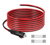 GUNGY Enchufe Mechero Coche 12 V/24 V Enchufe para Encendedor de Cigarrillos 4M Cable de Extensión de Coche 14 AWG con Fusible 15 A para Alargador Toma Mechero