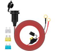 GUNGY Toma Mechero Coche con Cable Alargador 3 Metro 14AWG 12V-24V Zócalo del Encendedor de Cigarrillos Impermeable Instalable con Fusible 20A para Coche Barco Motocicleta