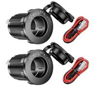 GUNGY Zócalo del Encendedor de Cigarrillos 12V/24V DC Toma Mechero Coche Impermeable con Cable de Conexión de 0.6m Fusible 10A para Coche Barco Motocicleta 2 Piezas