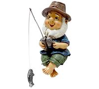 Guniata Enano de jardín con ángel para exteriores, divertida figura de jardín de resina resistente a la intemperie, mini enano decorativo para estanque de jardín, césped, balcón y terraza, 10 x 7,5 x