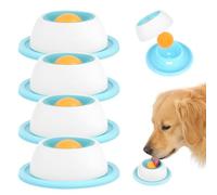 Guniata Juego de 4 alfombrillas para perros, juguetes antigoteo, función antideslizante, pelota de golpe, juguete para aburrirse, ralentizar la absorción de comida, para cachorros y gatitos (azul, 4