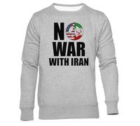 GUNMANTOR Ahora La Guerra con Irán Sudadera Jersey Gris para Hombre Mujer Unisex Manga Larga Cuello Redondo
