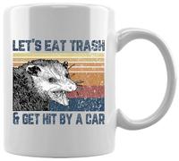 GUNMANTOR Comamos Basura Y Seamos Atropellados Por Un Coche Taza Blanca De Cerámica Hogar De Oficina De La Taza Del Agua Té Café