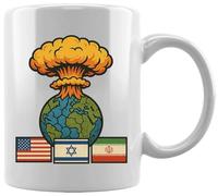 GUNMANTOR Conflicto Entre Israel E Irán Taza Blanca De Cerámica Hogar De Oficina De La Taza Del Agua Té Café