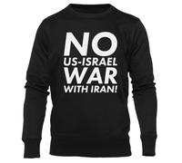 GUNMANTOR Detener La Guerra En Irán Jersey Negro para Hombre Mujer Unisex Manga Larga Cuello Redondo