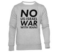 GUNMANTOR Detener La Guerra En Irán Sudadera Jersey Gris para Hombre Mujer Unisex Manga Larga Cuello Redondo