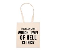 GUNMANTOR Disculpe ¿Qué Nivel De Infierno Es Este Bolsa De Compras Beige Durable Reutilizable Eco Friendly Reusable Shopping Bag