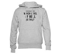 GUNMANTOR Disculpe ¿Qué Nivel De Infierno Es Este Sudadera Gris para Hombre Mujer Unisex Manga Larga Cuello Redondo