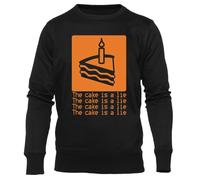 GUNMANTOR El Pastel Es Una Mentira Jersey Negro para Hombre Mujer Unisex Manga Larga Cuello Redondo