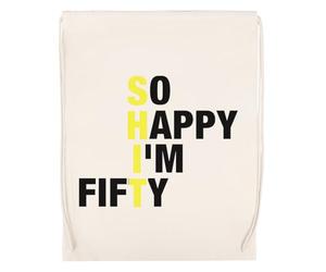 GUNMANTOR Estoy Tan Feliz De Tener Cincuenta Años. Beige Deporte Bolsa el Gimnasio Duradera Respetuosa con el medio ambiente