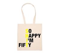 GUNMANTOR Estoy Tan Feliz De Tener Cincuenta Años. Bolsa De Compras Beige Durable Reutilizable Eco Friendly Reusable Shopping Bag