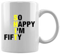GUNMANTOR Estoy Tan Feliz De Tener Cincuenta Años. Taza Blanca De Cerámica Hogar De Oficina De La Taza Del Agua Té Café