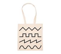 GUNMANTOR Formas De Onda Del Sintetizador Minimalista Bolsa De Compras Beige Durable Reutilizable Eco Friendly Reusable Shopping Bag