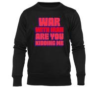 GUNMANTOR ¿La Guerra con Irán Es Broma Jersey Negro para Hombre Mujer Unisex Manga Larga Cuello Redondo