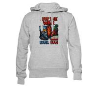 GUNMANTOR ¡No A La Guerra Entre Israel E Irán Sudadera Gris para Hombre Mujer Unisex Manga Larga Cuello Redondo