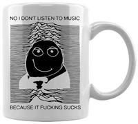 GUNMANTOR No, No Escucho Música Taza Blanca De Cerámica Hogar De Oficina De La Taza Del Agua Té Café
