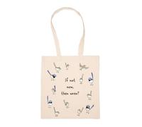 GUNMANTOR Si No Ahora, ¿Entonces Wren Bolsa De Compras Beige Durable Reutilizable Eco Friendly Reusable Shopping Bag