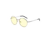 Gunnar Gafas para Videojuegos y Ordenador | Ellipse, Color de Montura: Silver, Tente de Lentes: Ámbar (Bloques 65% de Luz Azul y 100% de UV) | con filtro de Luz Azul | Lente Patentada